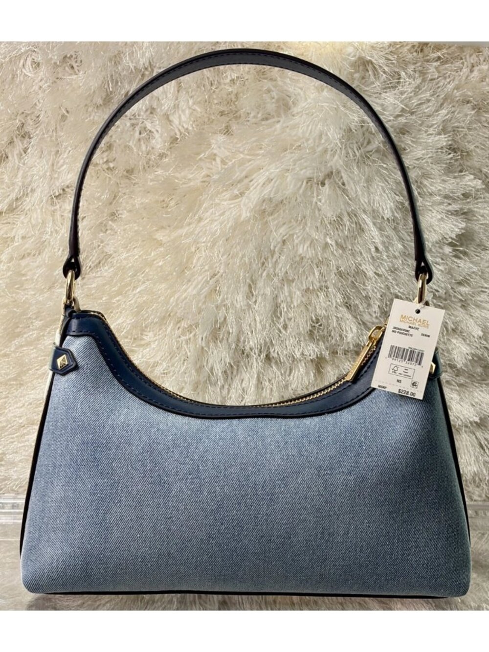 Michael Kors Maeve MD Pouchette in Demin & Leather (Brand New) - Picture 2 of 7